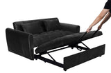 64.9 "3-in-1 foldable large size sofa bed, modern velvet double sofa, sofa bed with adjustable back, W2564P228262