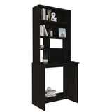 Compu Hutch Desk, Four Shelves, Writing Desk, One Lower Shelf -Black B20091904