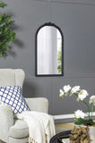 23" x 42" Hand Carved Rose Antique Mirror Frame, Wood Arch Mirror Wall Decor for Living Room, W2078126746