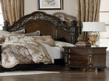 Traditional Design Dark Cherry Finish with Gold Tipping 1pc Nightstand of 3x Drawers Formal Style B01163511