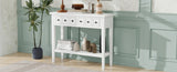 TREXM Rustic Console Table with Open Shelf, Rubber Wood Legs, Ideal for Entryways, Living Rooms, and N715P205077K