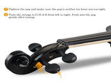 Full Size 4/4 Bunnel Edge Electric Silent Violin with Case Bow Rosin Headphone Connecting Line Black 54112168