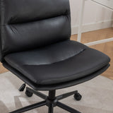 ZNTS Bizerte Adjustable Swivel Criss-Cross Chair, Wide Seat/ Office Chair /Vanity Chair, Black T2574P181617