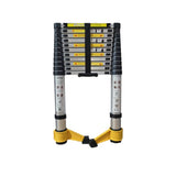 11.5 FT aluminum telescopic ladder, equipped with 360 &deg rotatable stabilizer bar and metal tool W2717P257438