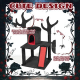 42" Gothic Cat Tree, Halloween Cat Tower Cat Tree with Spacious Cat Condo, Brach Shaped Scratching 66263923