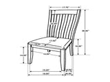 Set of 2 Dining Chairs with Upholstered Seat in Coastal Grey B016P223162
