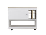 Pendleton 1-Shelf 6-Bottle Bar Cart Light Oak and White B06280609