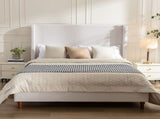 Hayden Upholstered Wingback Bed Size Queen / Tall 54" Headboard Upholstered Queen Bed / Without B083P245047