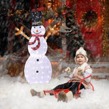 Lighted Snowman Christmas Yard Decorations, Pre-lit Snowman and Birds with 170 LED White Lights and 10981372