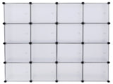 16-Cube Storage Shelf Cube Shelving Bookcase Bookshelf Organizing Closet Toy Organizer Cabinet White 35996258