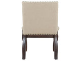 TREXM Set of 4 Dining chairs Wood Upholstered Fabirc Dining Room Chairs with Nailhead WF291264AAP