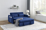 55" Modern Convertible Sofa Bed with 2 Detachable Arm Pockets, Velvet Loveseat Sofa with Pull Out W119363992
