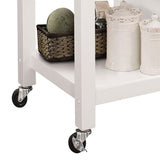 Black and White Kitchen Cart with 1 Cabinet B062P189061