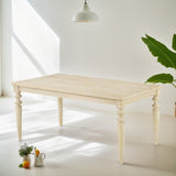 Amonia Urban Style Wired White Finish Wood Turned-Leg Dining Table T2574P165165