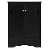 ZNTS Black Triangle Bathroom Storage Cabinet with Adjustable Shelves, Freestanding Floor Cabinet for Home WF291467AAB