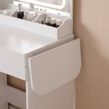 Vanity Desk with Lighted Mirror & Power Outlet, Makeup Vanity Desk with Drawers and Large Storage W3008P234569