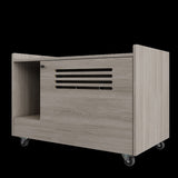 Gray Cat Litter Box Enclosure,Hidden Litter Box Furniture with top side fence,Wooden Pet House Side W3166P266403