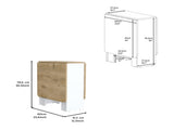 Folding Table with Expandable Design in 3 Forms, White / Macadamia B097P221374