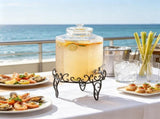 2.5 Gallon Glass Beverage Dispenser, Drink Dispenser with Metal Stand & Stainless Steel Spigot, 81866053
