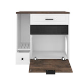 Cat Litter Box Enclosure, Indoor Hidden Cat Litter Box Furniture with 2 Drawers and Door, Cat House N704P287849D