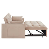 4 in1 Loveseat Sofa Bed Armrests & Storage Pockets, Multi-Function Tufted Pull-out Sofa Bed W2186P166128