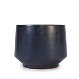 Handmade Black Matte Glazed Ceramic Planter Set of 3, 15/11/9 Inch Diameter, Textured Finish for W3273P321502