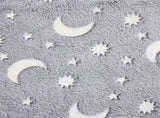 Glow-in-the-Dark Kids Foldable Sofa Bed All-Sponge Single Chaise Lounge Light Grey Star & Moon 41602127