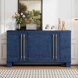 TREXM Wood Traditional Style Sideboard with Adjustable Shelves and Gold Handles for Kitchen, Dining N715P232696M