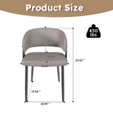 Dining Chairs Set of 2, Modern PU Leather Kitchen Chairs with Metal Legs - Ergonomic Armrests, W2700P292532