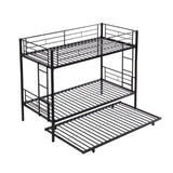 ZNTS Over Twin Bunk Bed Frame with Trundle,Metal Bunkbed with Sturdy Guard Rail and 2 sideLadders for 15018457