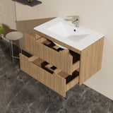 30" Wall Mounted Bathroom Vanity with Sink Floating Bathroom Cabinet, Soft-Close System,2 Extra Big D163096362