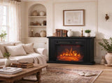 26" 1400W Electric Fireplace TV Stand with Mantel, Freestanding Console with Adjustable Flame, Timer 93239095
