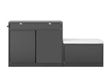 U_Style Livingroom Cabinet Shoe Bench, 2 Doors and 3-Tier Adjustable Shelves, Entryway Bench N711P345166M