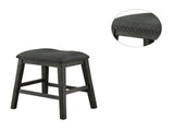 Linen-Fabric Padded Counter Stool, Dark Grey SR011790