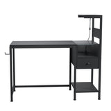 ZNTS Computer Desk with Power Outlet & Storage Shelves, Study Writing Table with USB Ports Charging W578P191952