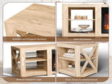 58 inch oak color double-sided cross fireplace cabinet 149 * 40 * 60cm 18 inch fireplace core 43944768