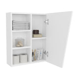 FM FURNITURE Pinedale Medicine Cabinet with Mirrored Door and Open Storage, White B128P301385