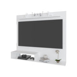 FM FURNITURE Irmo Wall-Mounted Entertainment Center with Shelves. White B128P283290