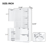 Bathroom Storage Cabinet with Doors and Drawers, Multiple Storage Space, Freestanding Style, Open WF530559AAK