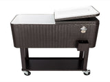 80QT Rattan Square Legs Cooler with Shelf 93465021