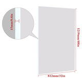 48"x32" Oversized Modern Rectangle Bathroom Mirror with White Frame Decorative Large Wall Mirrors W708P146111