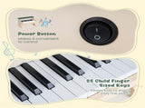 25-Key Kids Piano Keyboard - Realistic Sound & Finger-Sized Keys, Wooden Educational Toy for 3 90415903