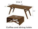 Transformer coffee table, 2 in 1 table, Expandable dining table, Natural wood, Variable height 95144441