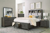 Transitional Style Gray Finish 1pc Dresser of 7 Drawers Dark Bronze Handles Wooden Bedroom Furniture B011P147531