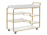 6-Tier Bar Cart, Slide Bar Serving Cart, Retro Style Wine Cart for Kitchen, Beverage Cart with Wine W2167P203896