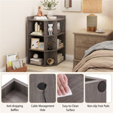 Grey three-layer corner cabinet with charging station 57458485