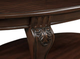 42'' oval wood coffee table for Living Room, 2-Tier Solid Wood Cocktail Table with Open Storage W1202P164013