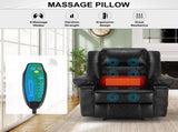 Breathable Leather Massage Recliner Chair Manual Living Room Reclining Sofa W1403P156678
