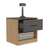 Alder 19.7" High One Drawer Nightstand Side Table end Table with Open Shelf for Bedroom, Home B070P286464