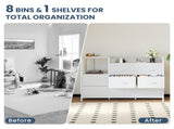 8 Drawer Dresser TV Stand, with Power Outlets and Open Shelves, for Bedroom and Living Room, White 46092612